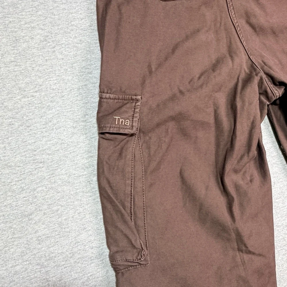 TNA Brown Cargo Utility Straight Leg Denim Jeans‎ RVST 03-06-35345-R-WI22 Size 4